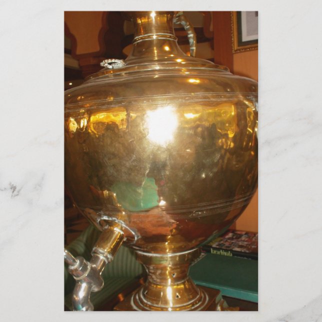 Papelería Vintage Golden Tea Pot Wall Art & Print (Anverso)