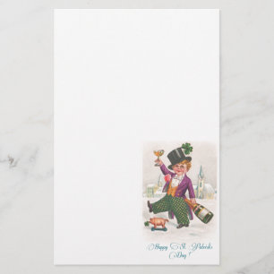Papelería Vintage Happy St Patricks Day Shamrock Champagne