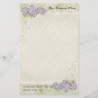 Papelería Vintage Look Floral Azul Hidrangea Flores Swirl