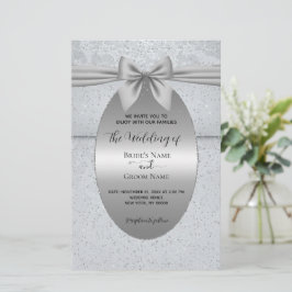 Papelería Vintage plateado con invitación a bodas de barro