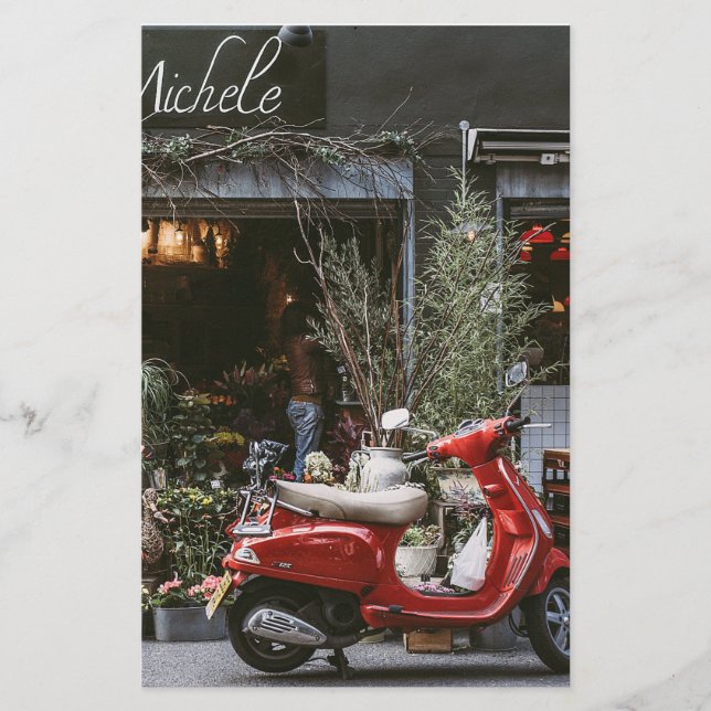 Papelería Vintage Red Motor Scooter        (Anverso)