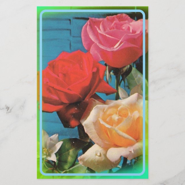 Papelería Vintage Rose Stationery (Anverso)