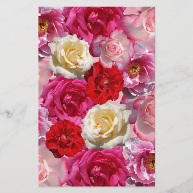 Papelería Vintage Shabby Chic Vibrant Country Rosas (Anverso)