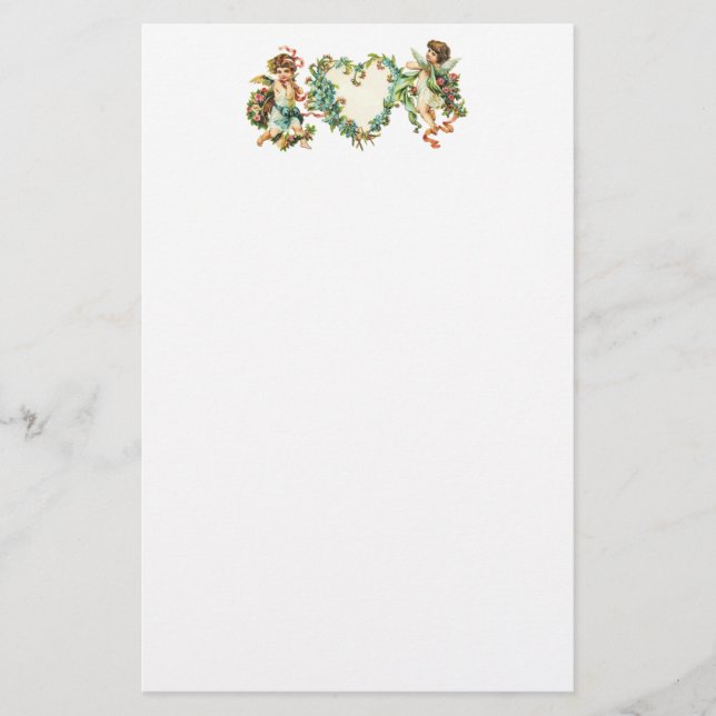 Papelería Vintage Valentine Cherubs (Anverso)