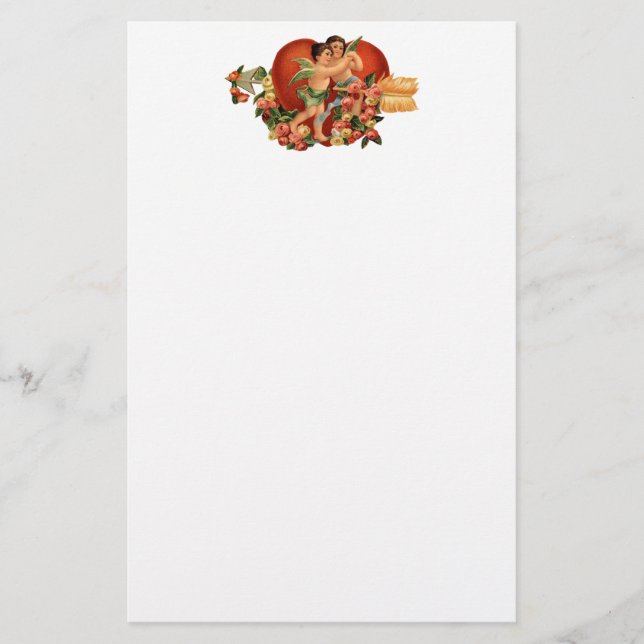 Papelería Vintage Valentine Cherubs (Anverso)