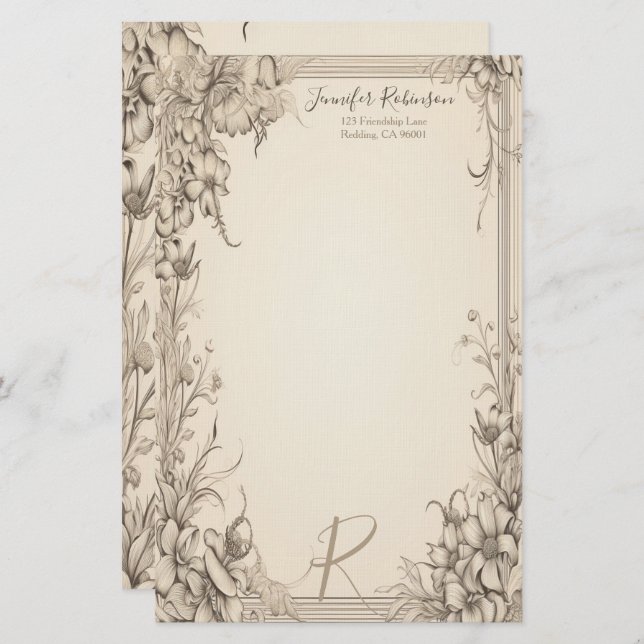 Papelería Vintage Victorian Look Stationery (Anverso / Reverso)