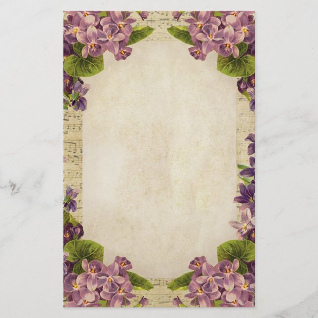 Papelería Violetas y música apenadas (Anverso)