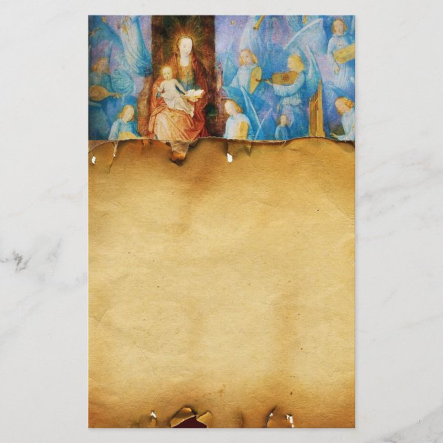 PAPELERÍA VIRGEN CON NIÑO - CONCIERTO DE ÁNGELES ,PISCINA (Anverso)