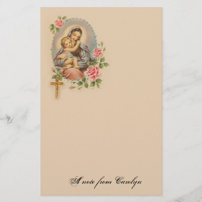 Papelería Virgen María bendecido católico Jesús religioso (Anverso)