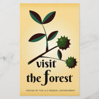 Papelería Visita el cartel vintage del bosque USA.