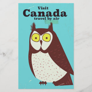 Papelería Visita el póster del búho de Canadá