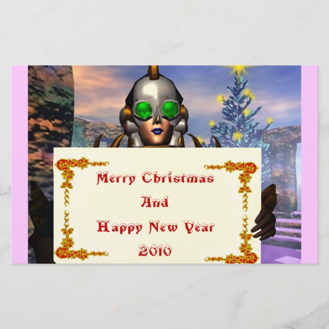 PAPELERÍA VÍSPERA DE CIBORG DE AÑO NUEVO (Anverso)