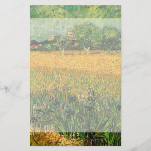 Papelería Vista de Arles con irlandeses por Vincent van Gogh