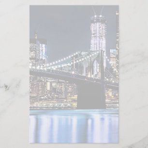 Papelería Vista de la reflexión del puente de Brooklyn de