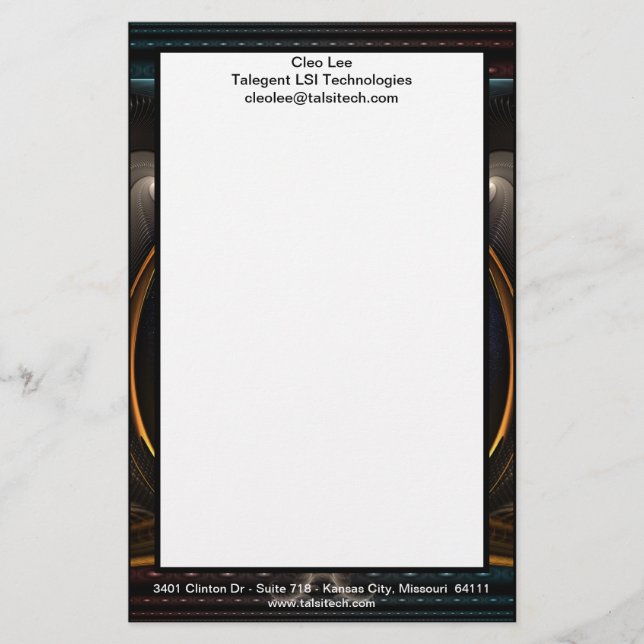 Papelería Vista Imperial Arte Fractal Estacionario (Anverso)