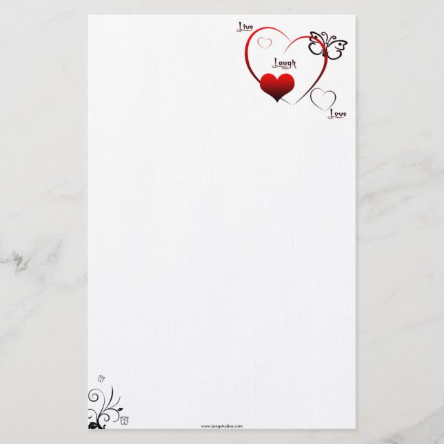 Papelería Vive el amor de la risa inmóvil (Anverso)