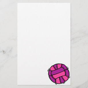Papelería Voleibol rosado y púrpura