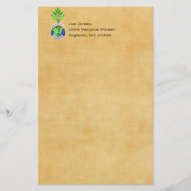 Papelería Volver a usar ReDuce ReCycle (Anverso)