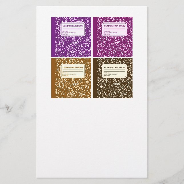 Papelería Volver al bloc de notas de la escuela/composición (Anverso)