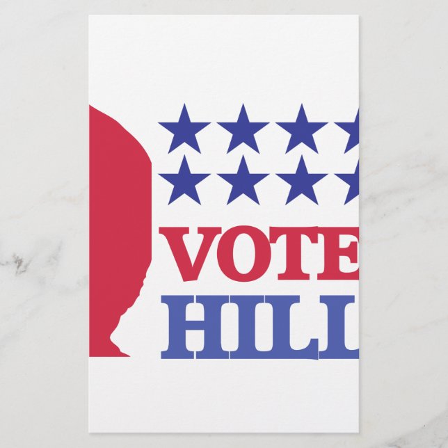 Papelería votar por hillary (Anverso)