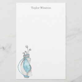 Papelería Watercolor Golf Club & Bag Estacionamiento Persona