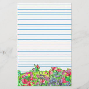 Papelería Watercolor Rojo Dulce Peas Blue Lining