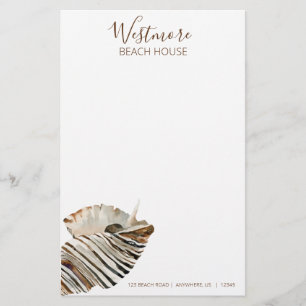 Papelería Watercolor Seashell Beach House