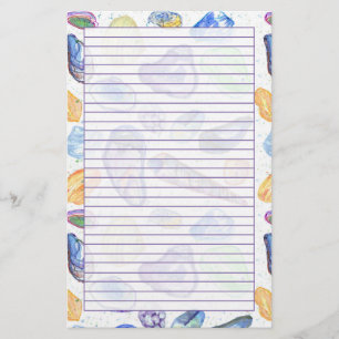 Papelería Watercolor Seashells Purple Lin