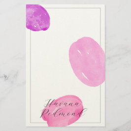 Papelería Watercolor shapes pink frame Stationery