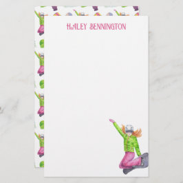 Papelería Watercolor Snowboarding Personalizada