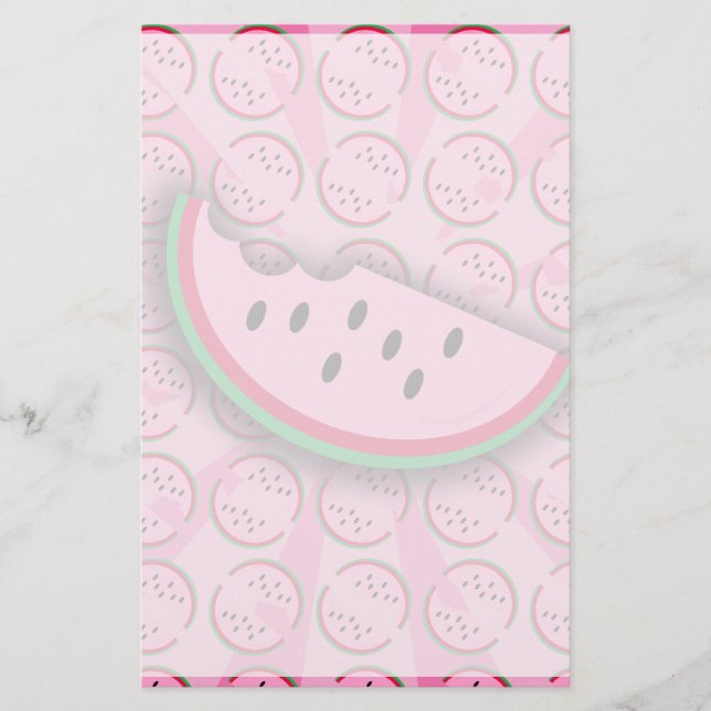 Papelería Watermelon Fun Diseño de Fruta Fresca (Anverso)
