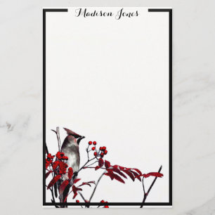 Papelería Waxwing de cedro