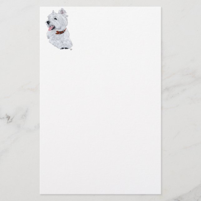 Papelería West Highland White Terrier alegre (Anverso)