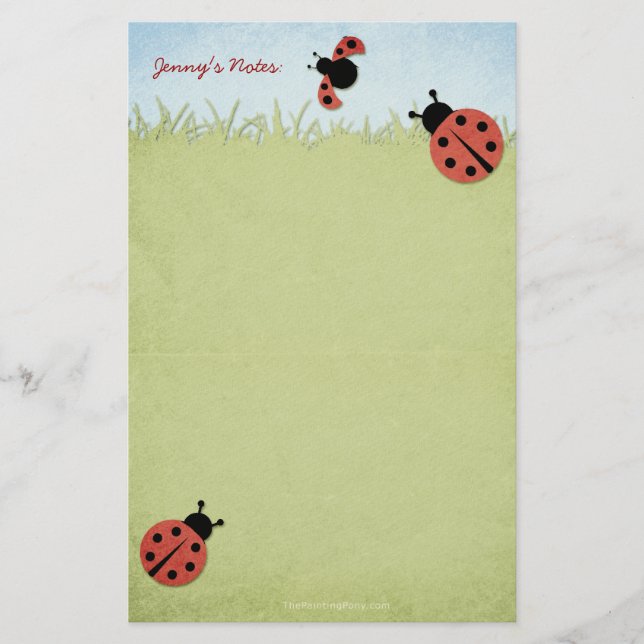 Papelería Whimsical Ladybugs (Anverso)