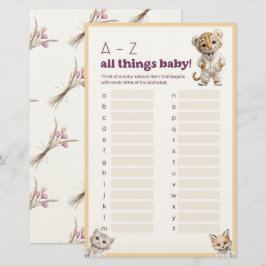 Papelería Whimsical Pajama Animals: All Things Baby Game 