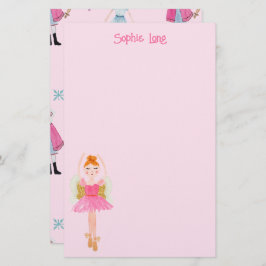 Papelería Whimsical Pink Watercolor Nutcracker Ballerina