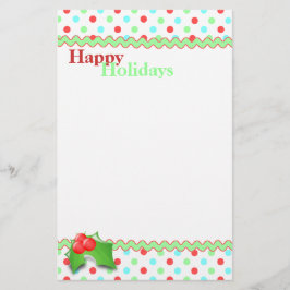 Papelería Whimsical Polka Dot Holiday Stationery