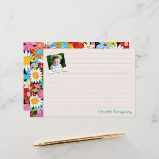 Papelería Whimsical Spring Flowers Garden Gracias Foto