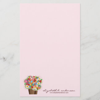 Papelería Whimsical Sweet Cupakes Spring Flores Moda Floral