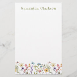 Papelería Whimsical Wildflower Bloom Colorful Spring Garden