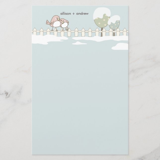 Papelería Whimsical Winter Wedding Gracias Letterhead (Anverso)