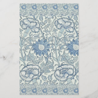 Papelería William Morris Hermoso patrón floral, azul, rosa