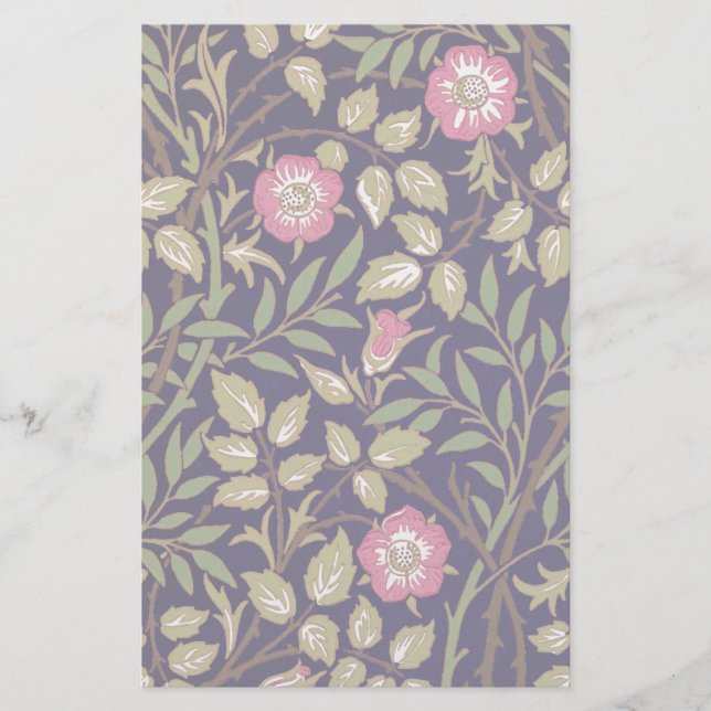 Papelería William Morris Sweet Briar Floral Art Nouveau (Anverso)