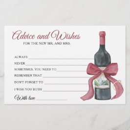 Papelería Wine before vows Bridal Shower Advice and Wishes