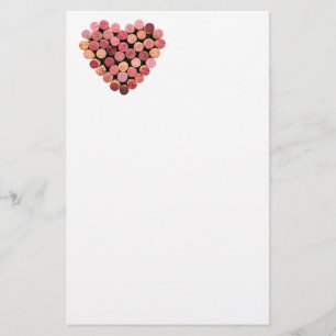 Papelería Wine Cork Heart Stationery