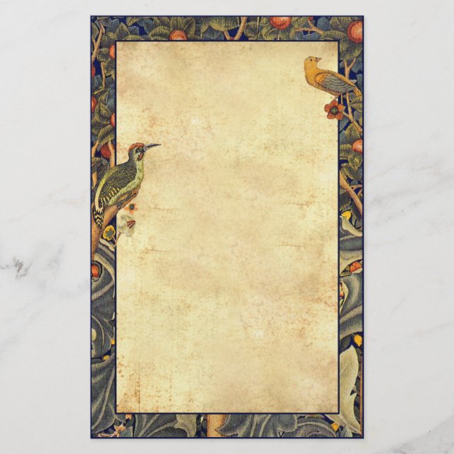 Papelería Wm Morris Woodpecker1877 Stationery Pre-Raphaelite (Anverso)