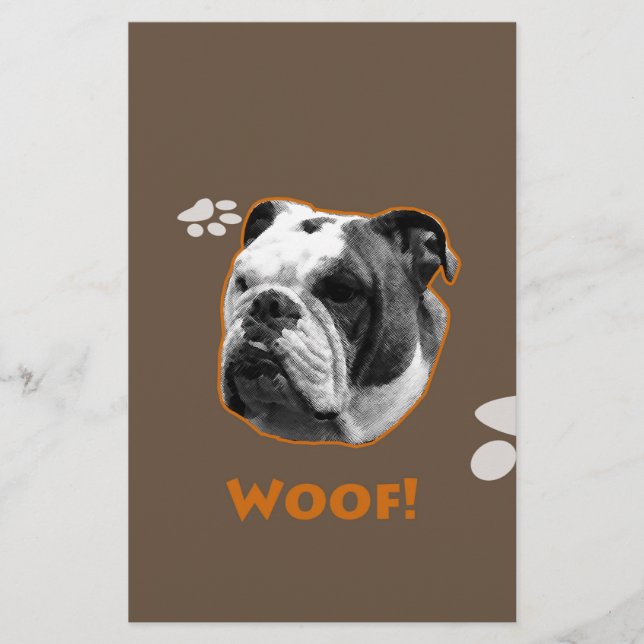 Papelería Woof, Bulldog inglés (Anverso)