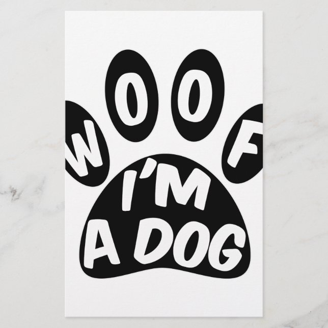 Papelería Woof I'm A Dog (Anverso)