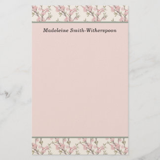 Papelería Yemas de Rosa Rosa Delicadas Monograma de Nombre F