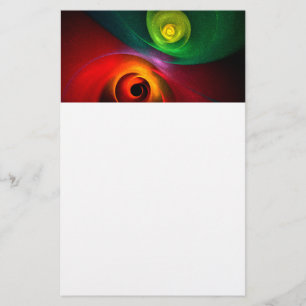 Papelería Yin Verde Rojo Yang Patrón de arte abstracto moder